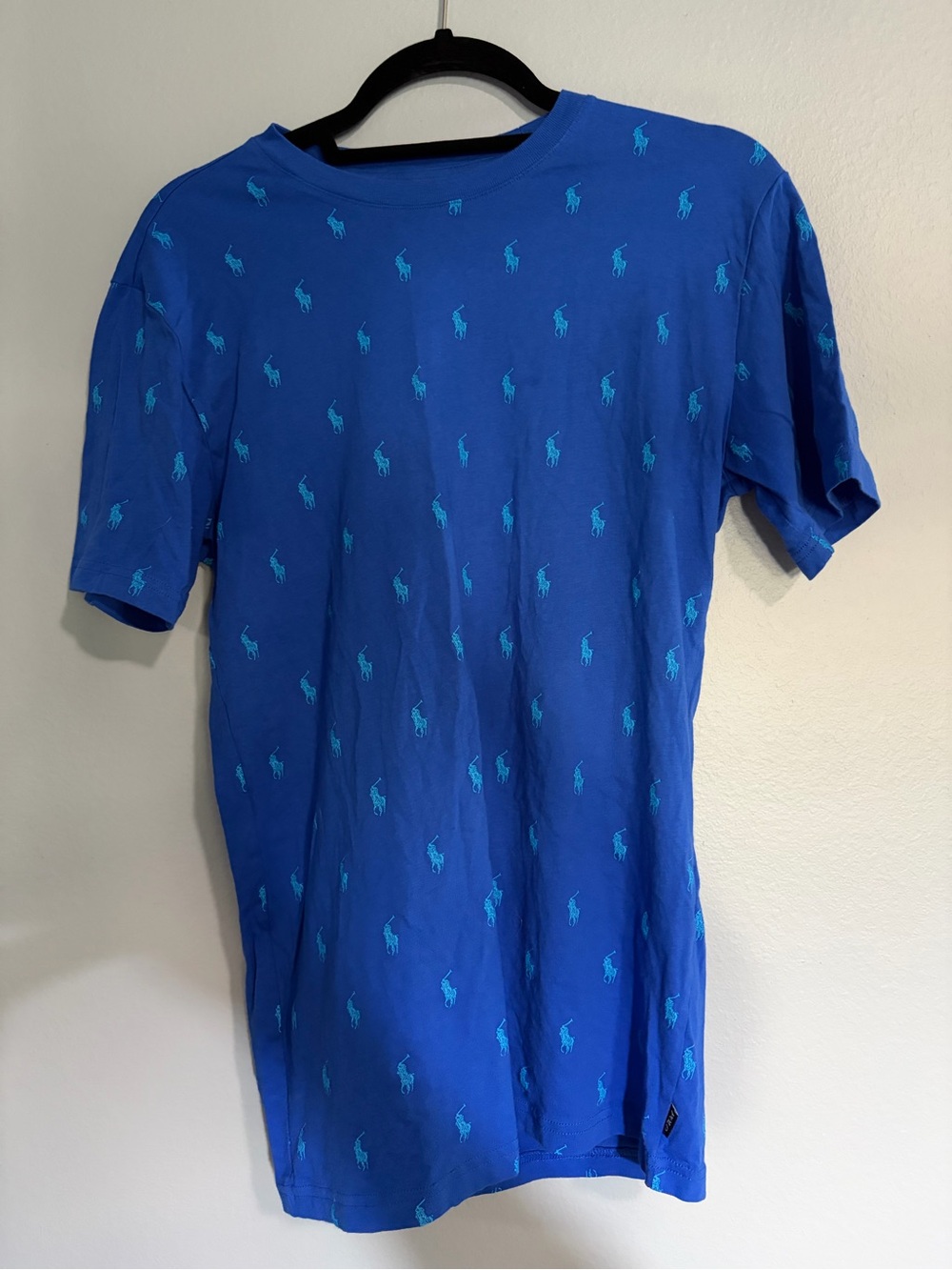 Polo by Ralph Lauren Blue Crewneck T-Shirt with Teal Polo Pony Embroidery